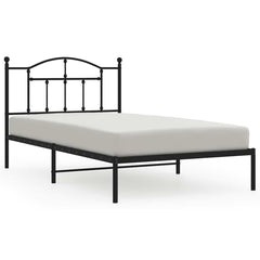 Bed Frame Black Steel Twin Rectangular Modern Durable