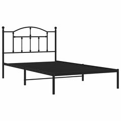 Bed Frame Black Steel Twin Rectangular Modern Durable