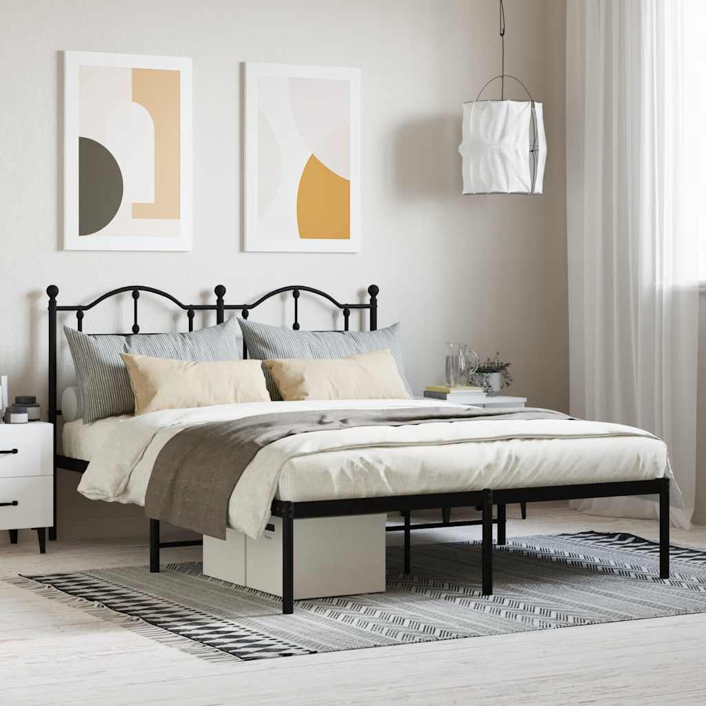 Bed Frame Black Powder-coated steel 55.1 x 78.7 in Bed Frame