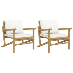 Garden Chair Cream Cushions Bamboo, Polyester, Foam, PP Cotton