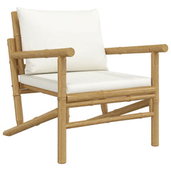 Garden Chair Cream Cushions Bamboo, Polyester, Foam, PP Cotton