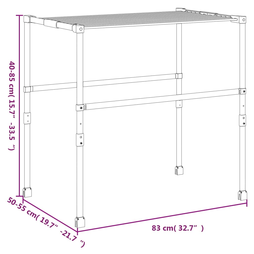 Laundry Dryer 32.7x(19.7-21.7)x(15.7-33.5) Aluminum
