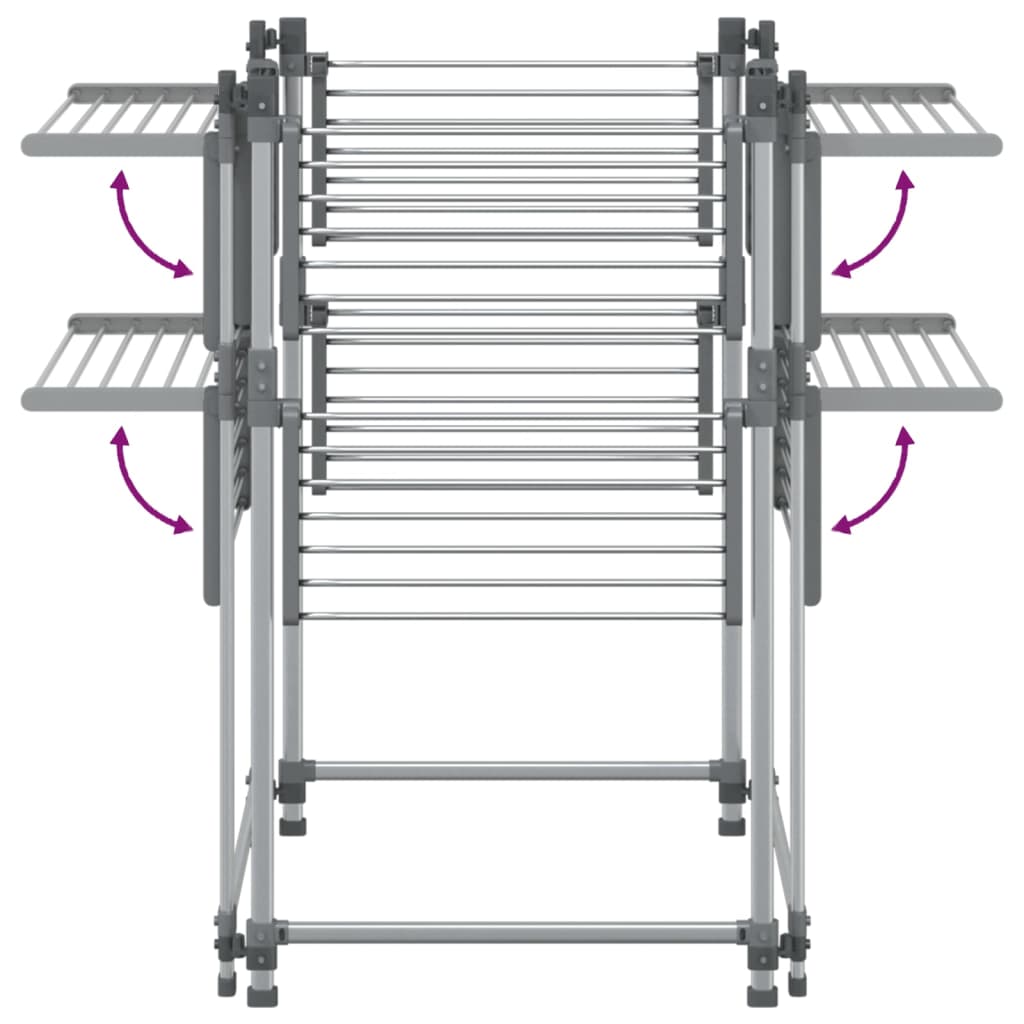 Laundry Drying Rack 42.1x42.1x47.2 Aluminum