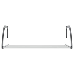 Two silver aluminum drying racks with foldable arms and hooks for hanging on radiators or doors.