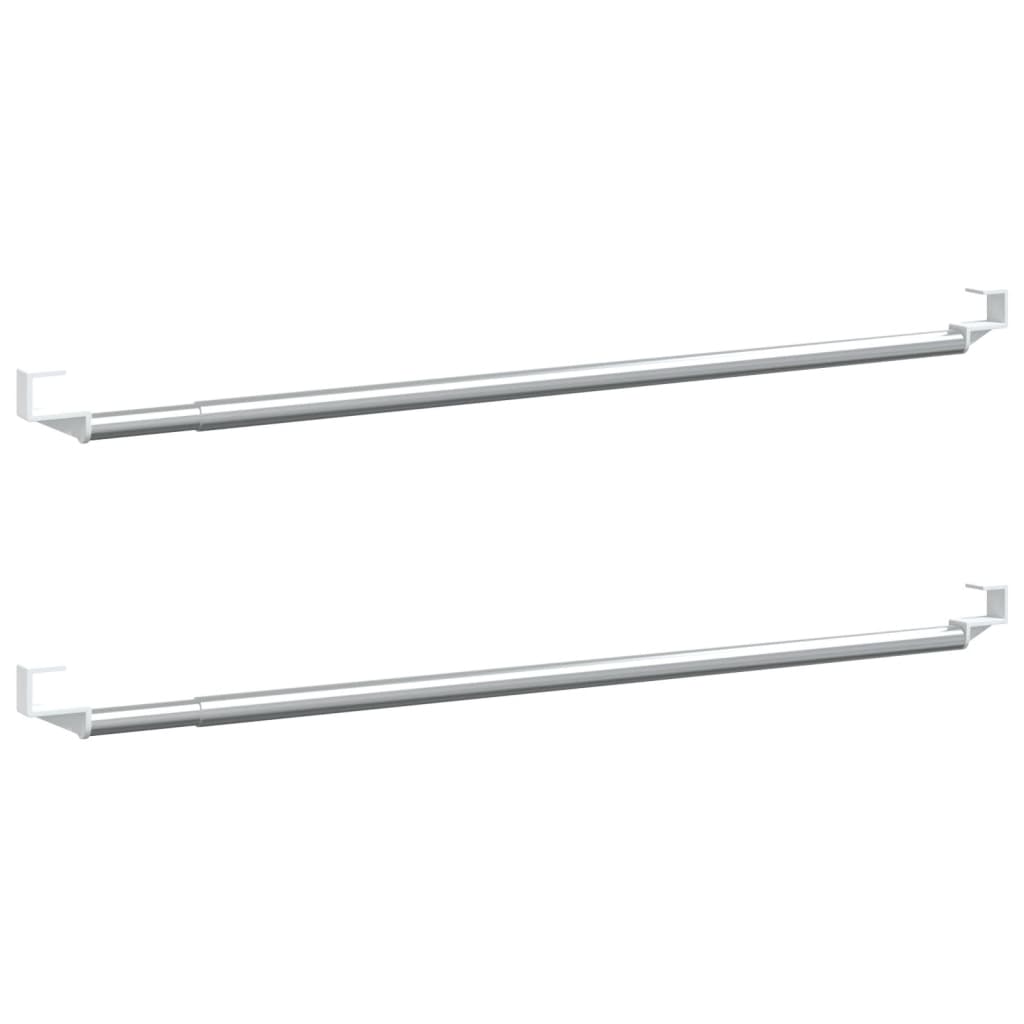 Curtain Rails 2 Pcs White and Silver 23.6-41.3 Aluminum