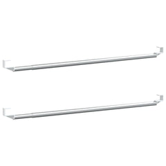 Curtain Rails 2 Pcs White and Silver 23.6-41.3 Aluminum