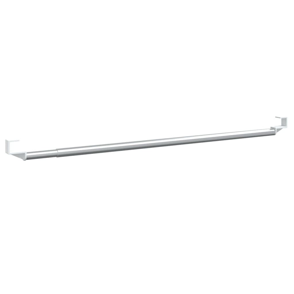 Curtain Rails 2 Pcs White and Silver 23.6-41.3 Aluminum
