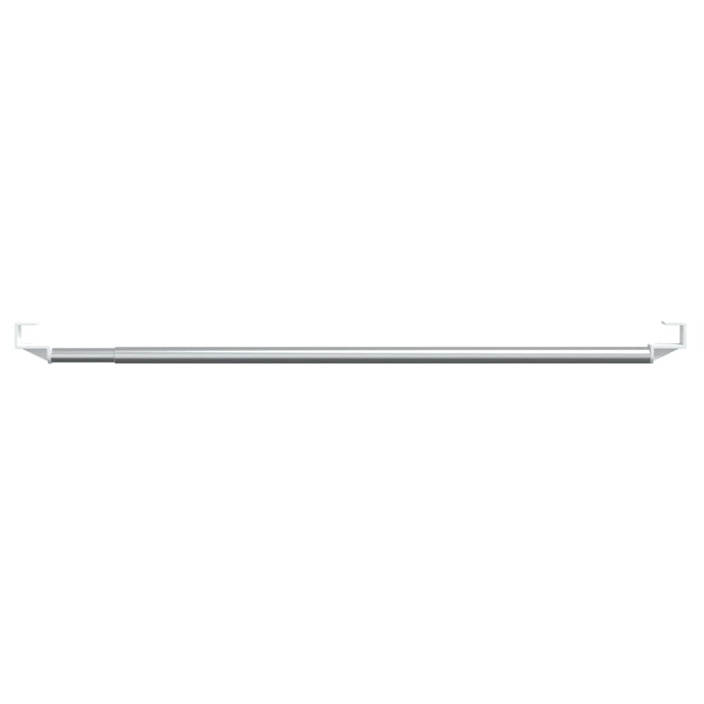 Curtain Rails 2 Pcs White and Silver 23.6-41.3 Aluminum