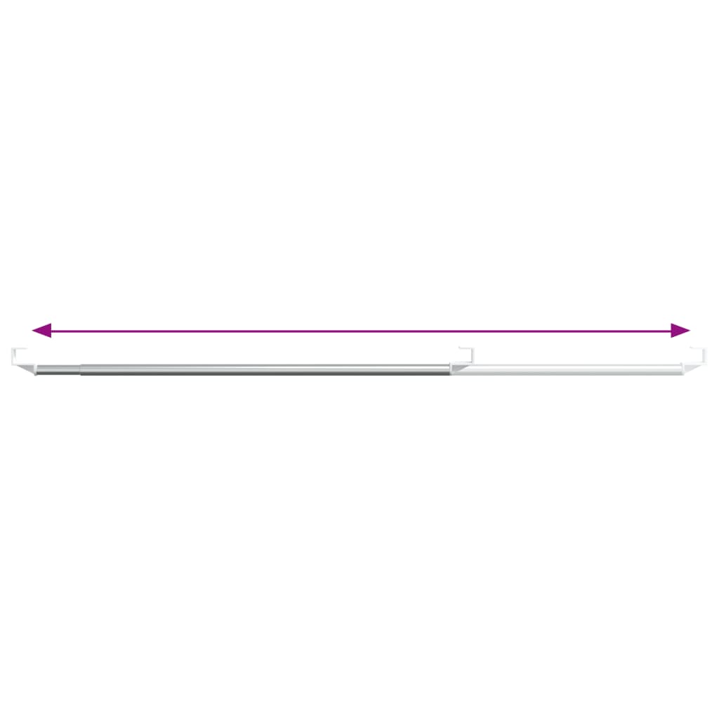 Curtain Rails 2 Pcs White and Silver 23.6-41.3 Aluminum