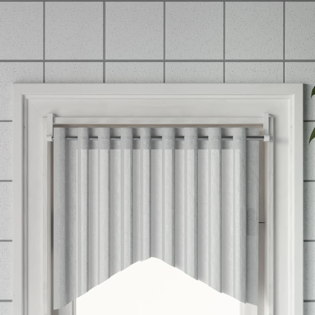 Curtain Rails 2 Pcs White and Silver 15.7-23.6 Aluminum