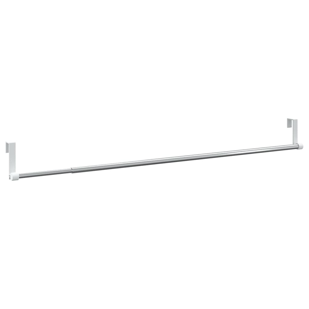 Curtain Rails 2 Pcs White and Silver 23.6-41.3 Aluminum