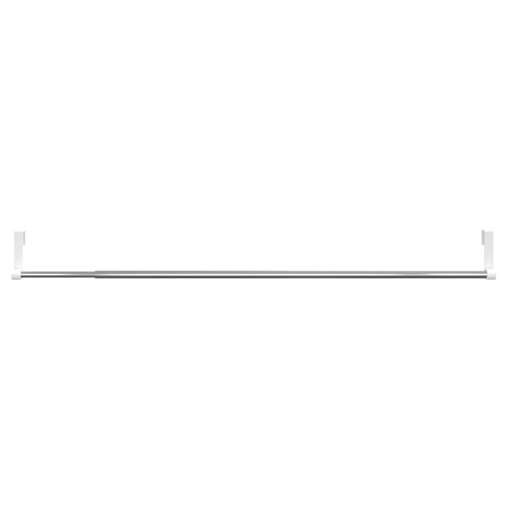 Curtain Rails 2 Pcs White and Silver 23.6-41.3 Aluminum