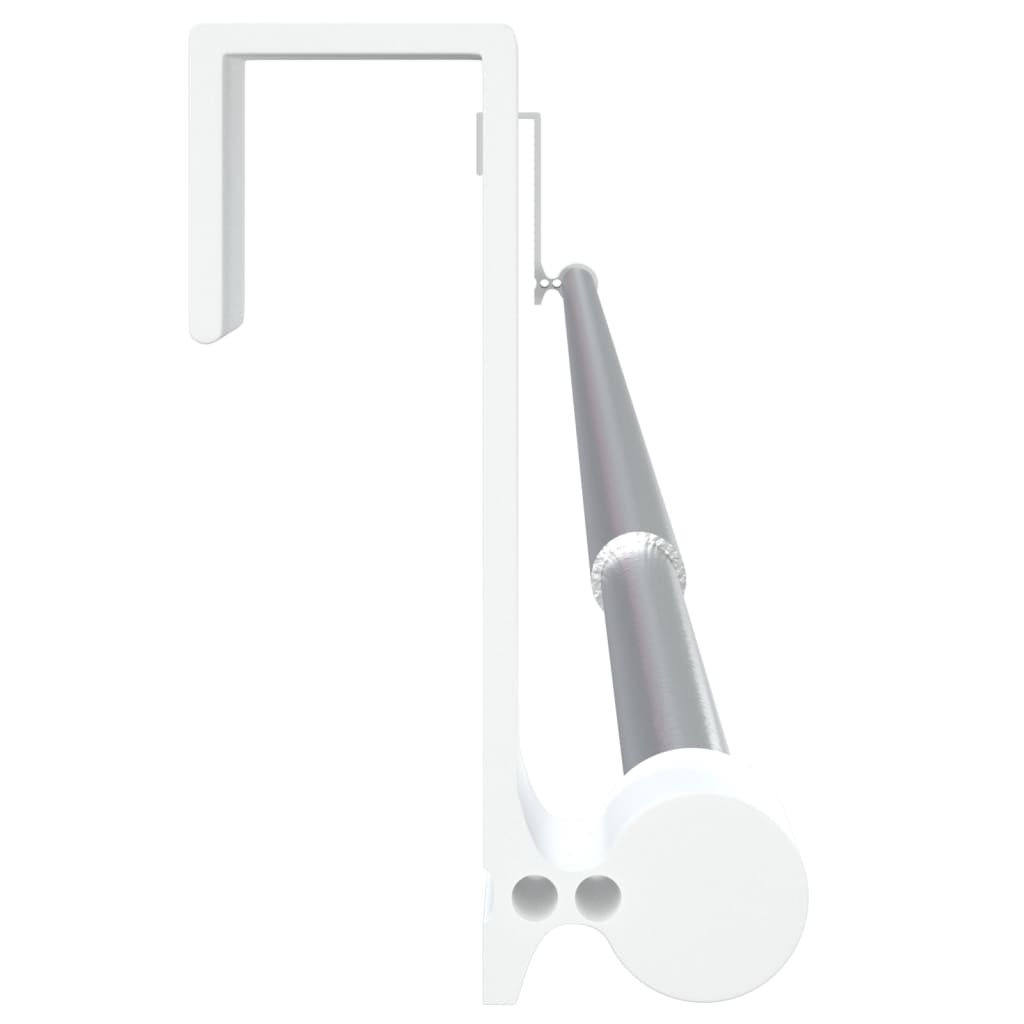 Curtain Rails 2 Pcs White and Silver 23.6-41.3 Aluminum