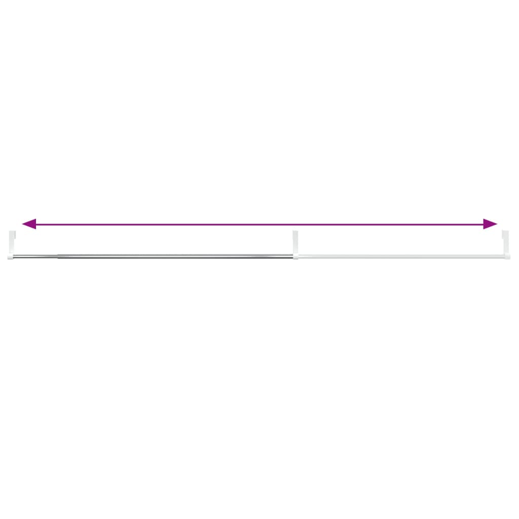 Curtain Rails 2 Pcs White and Silver 23.6-41.3 Aluminum