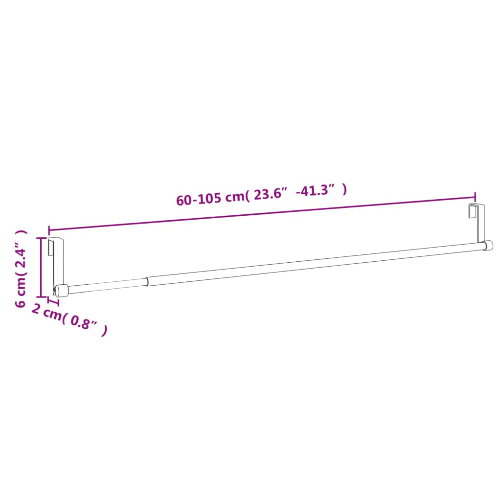 Curtain Rails 2 Pcs White and Silver 23.6-41.3 Aluminum