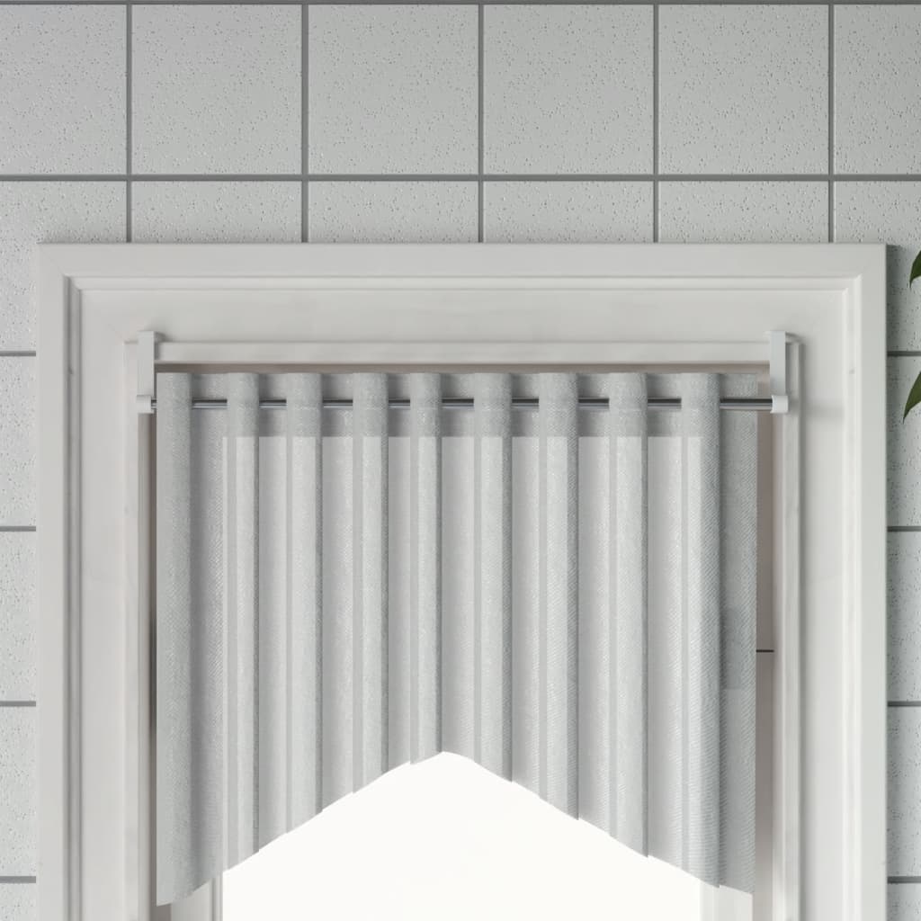 Curtain Rails 2 Pcs White and Silver 23.6-41.3 Aluminum