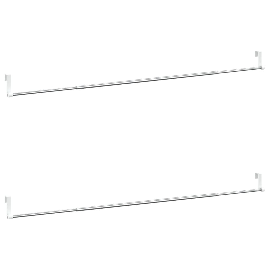 Curtain Rails 2 Pcs White and Silver 35.4-53.1 Aluminum