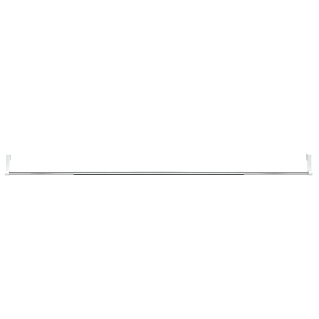 Curtain Rails 2 Pcs White and Silver 35.4-53.1 Aluminum