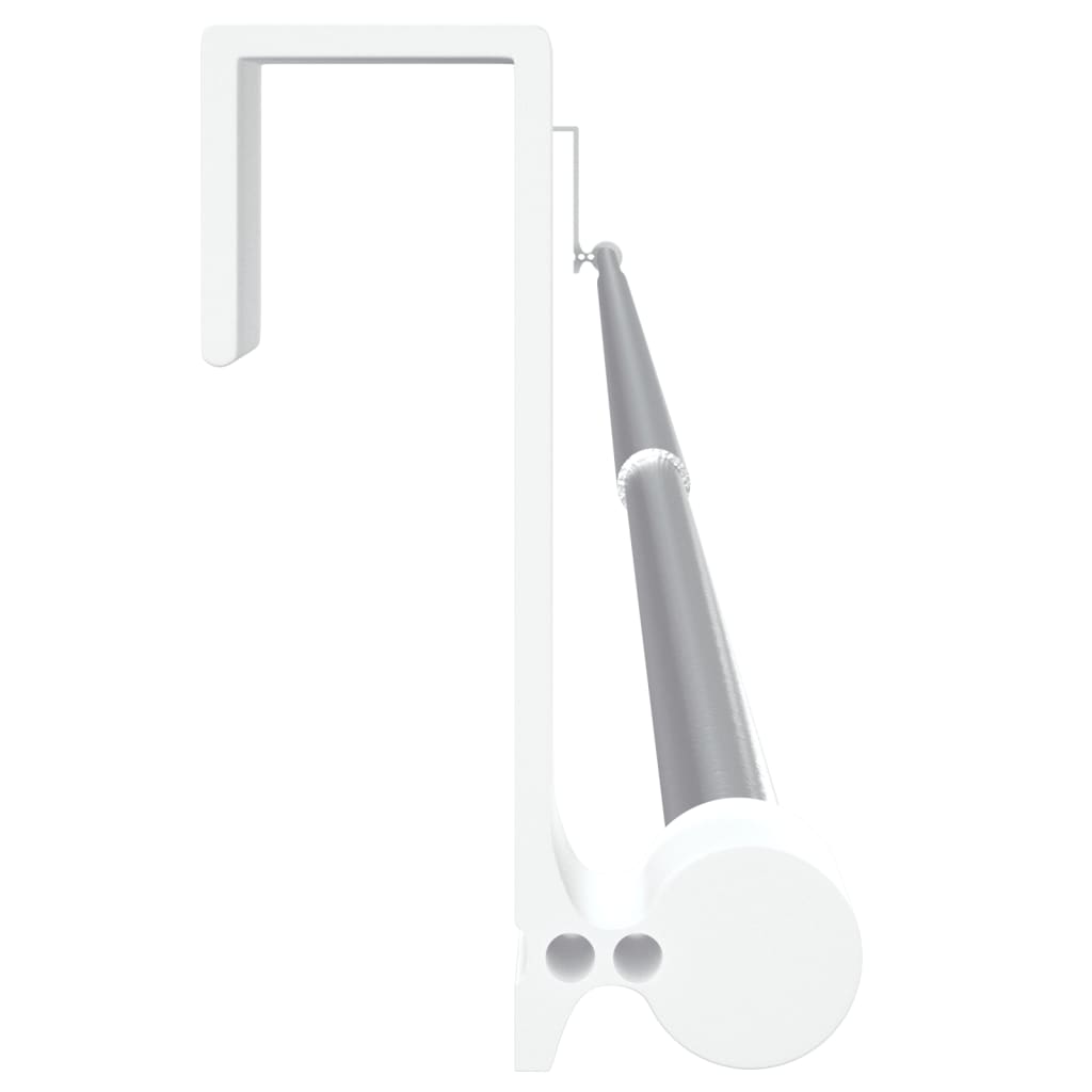 Curtain Rails 2 Pcs White and Silver 35.4-53.1 Aluminum