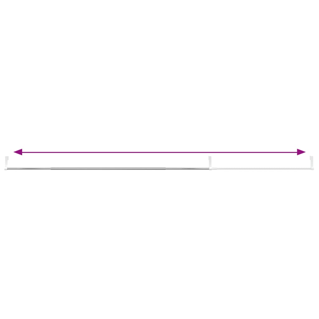 Curtain Rails 2 Pcs White and Silver 35.4-53.1 Aluminum