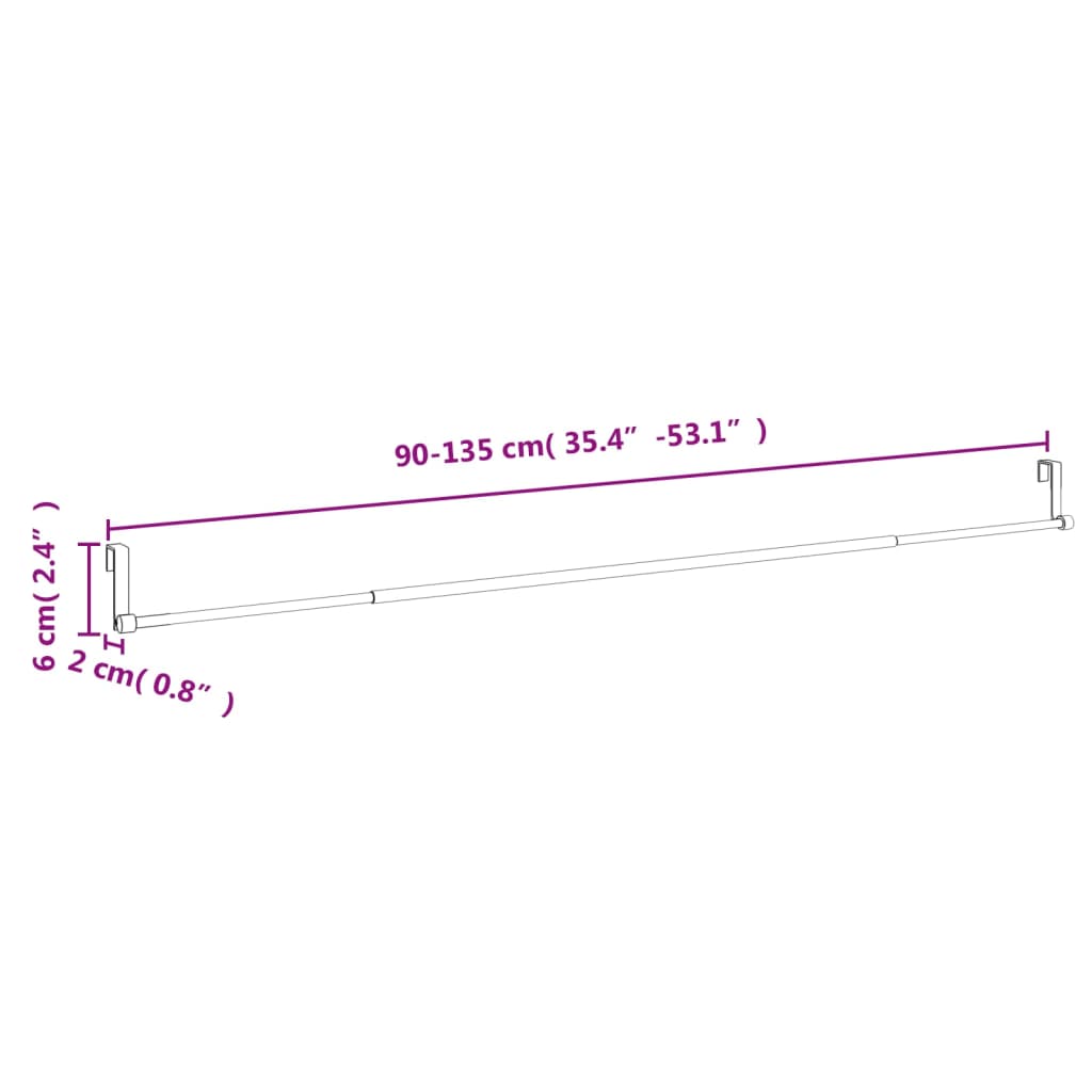 Curtain Rails 2 Pcs White and Silver 35.4-53.1 Aluminum