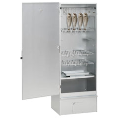 BBQ Oven Smoker with Wood Chips 17.5x11.4x43.3 Galvanized Steel