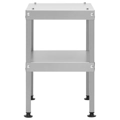 Galvanized steel oven smoker table with two shelves, 15.7x11x17.5 inches.
