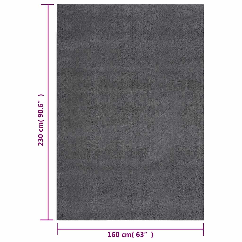 Washable Rug Soft Shaggy Anthracite 63x90.6 Anti Slip