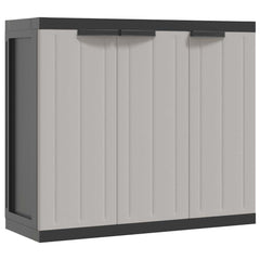 Outdoor Storage Cabinet Gray and Black Polypropylene Medium