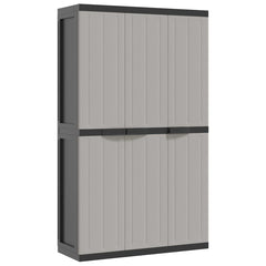 Outdoor Storage Cabinet Gray and Black 100% Polypropylene Large