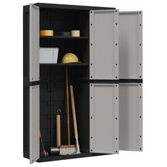 Outdoor Storage Cabinet Gray and Black 100% Polypropylene Large