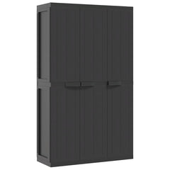 Outdoor Storage Cabinet Black Polypropylene 38 x 14 x 65 in