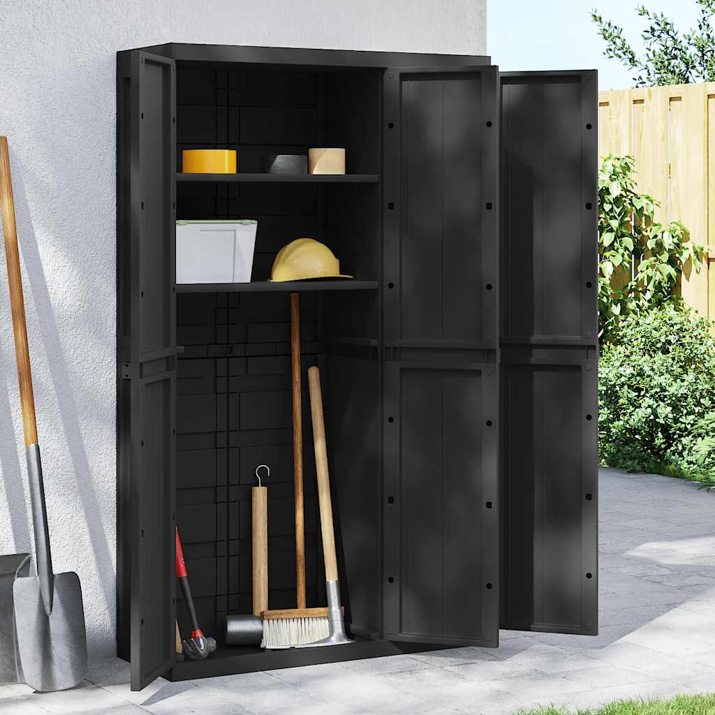 Outdoor Storage Cabinet Black Polypropylene 38 x 14 x 65 in