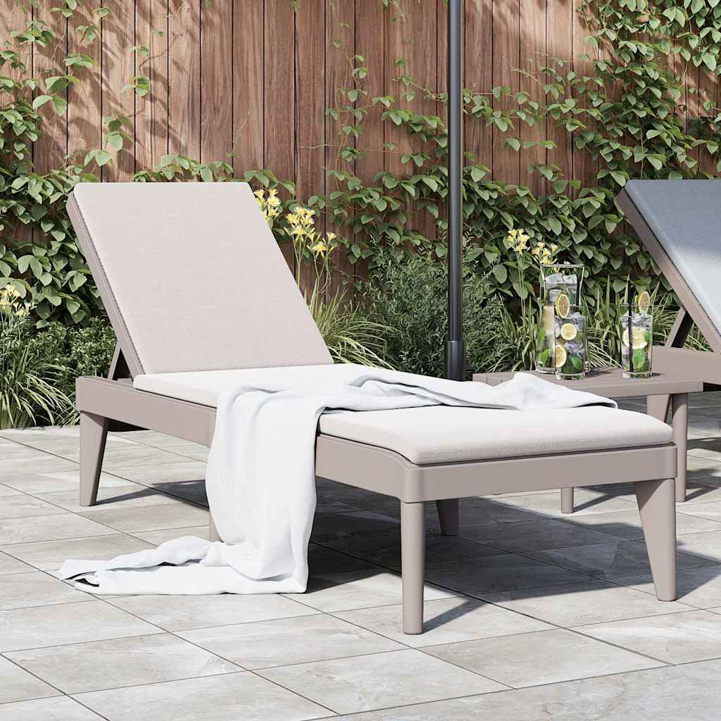 Sun Lounger Cappuccino Polypropylene Single Adjustable Armrests