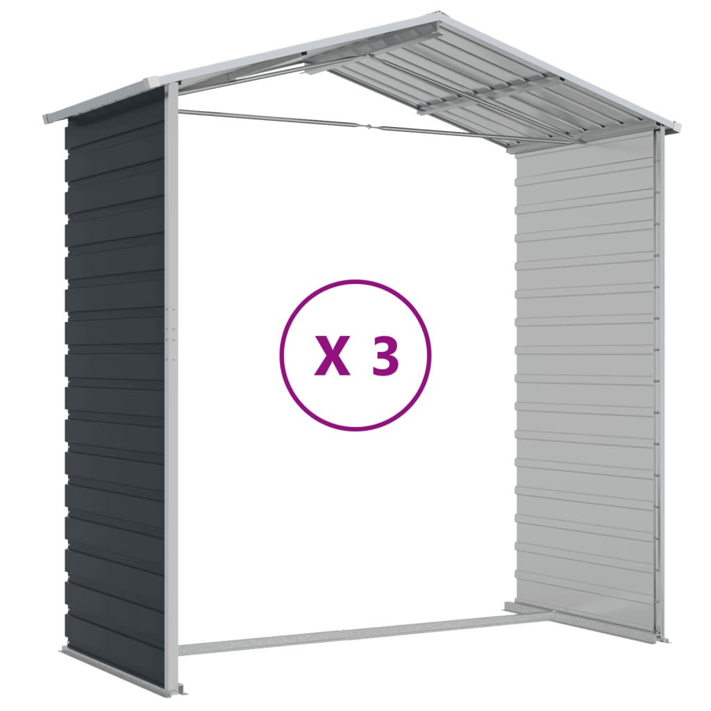 Garden Shed Anthracite 75.2x118.1x78 Galvanized Steel