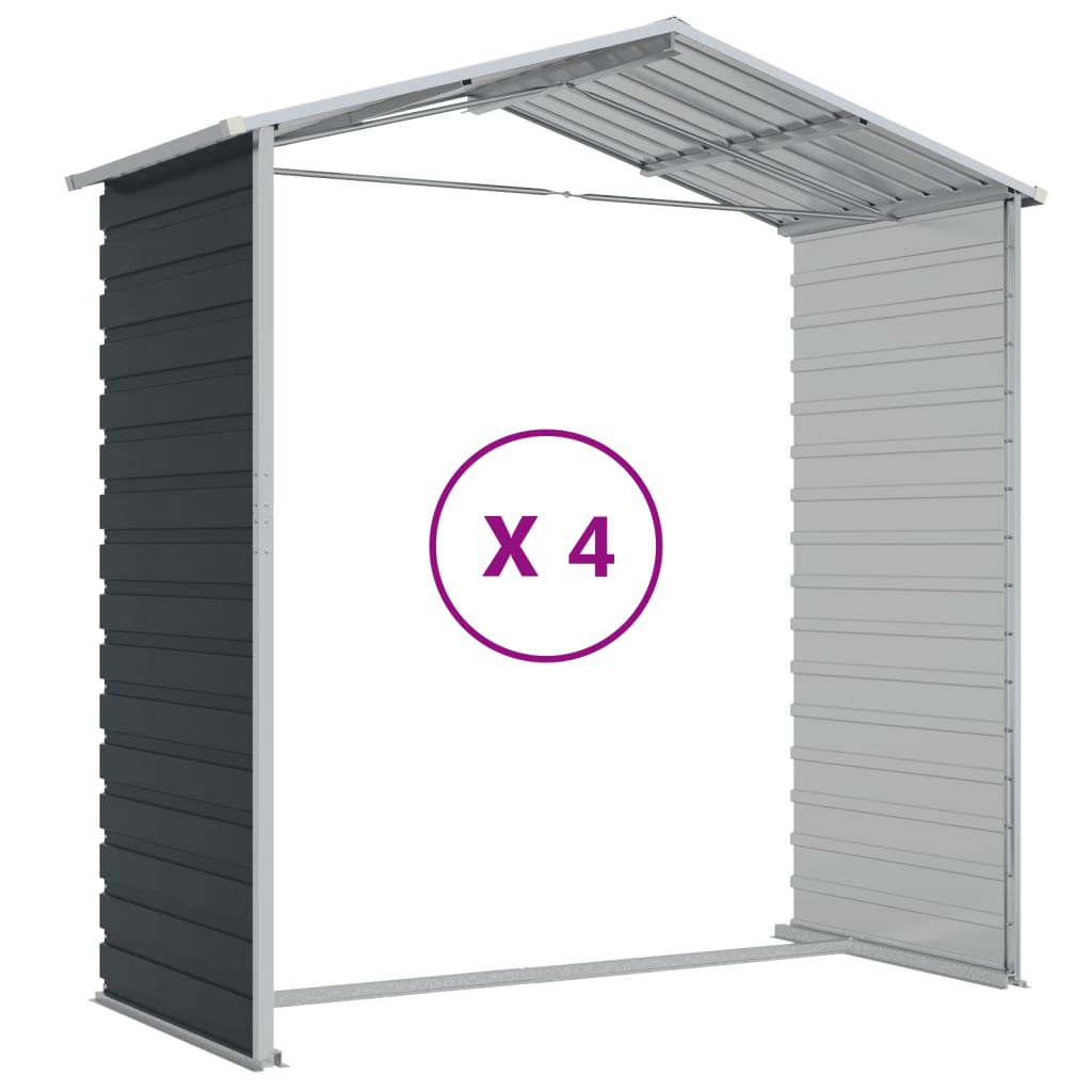 Garden Shed Anthracite 75.2x151.6x78 Galvanized Steel