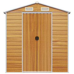 Garden Shed Light Brown 75.2x84.6x78 Galvanized Steel