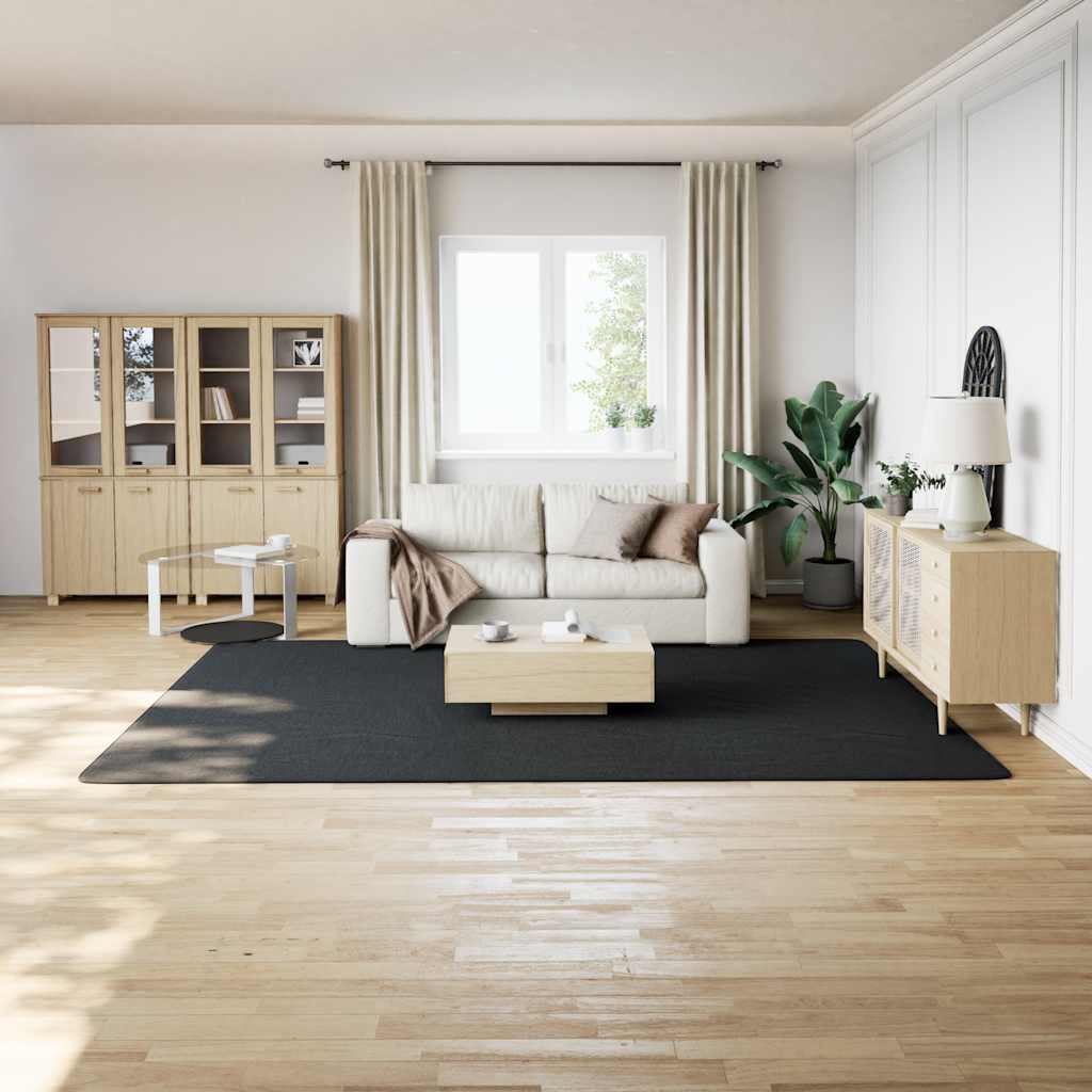 Shaggy Rug Black 8'x11' Polyester