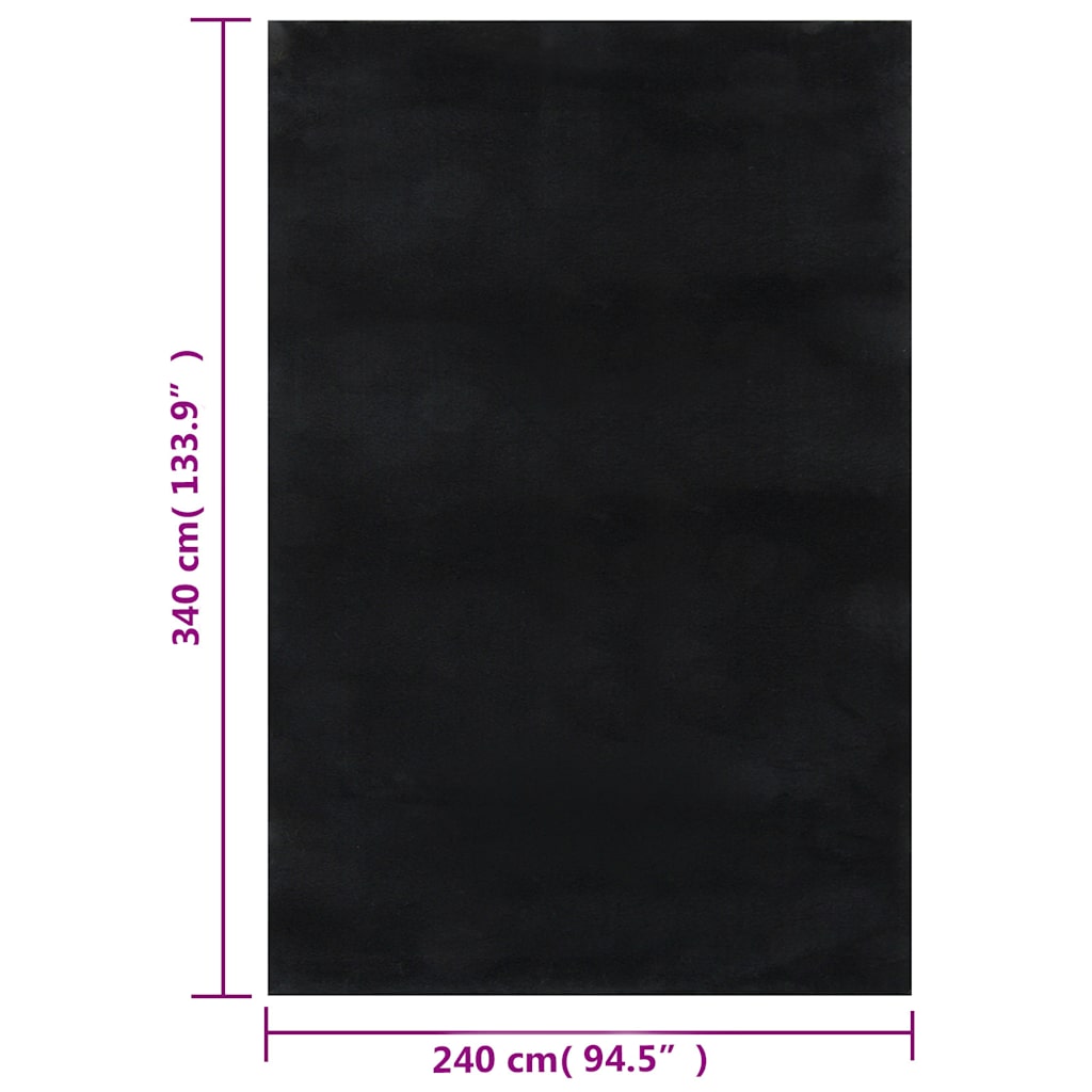 Shaggy Rug Black 8'x11' Polyester