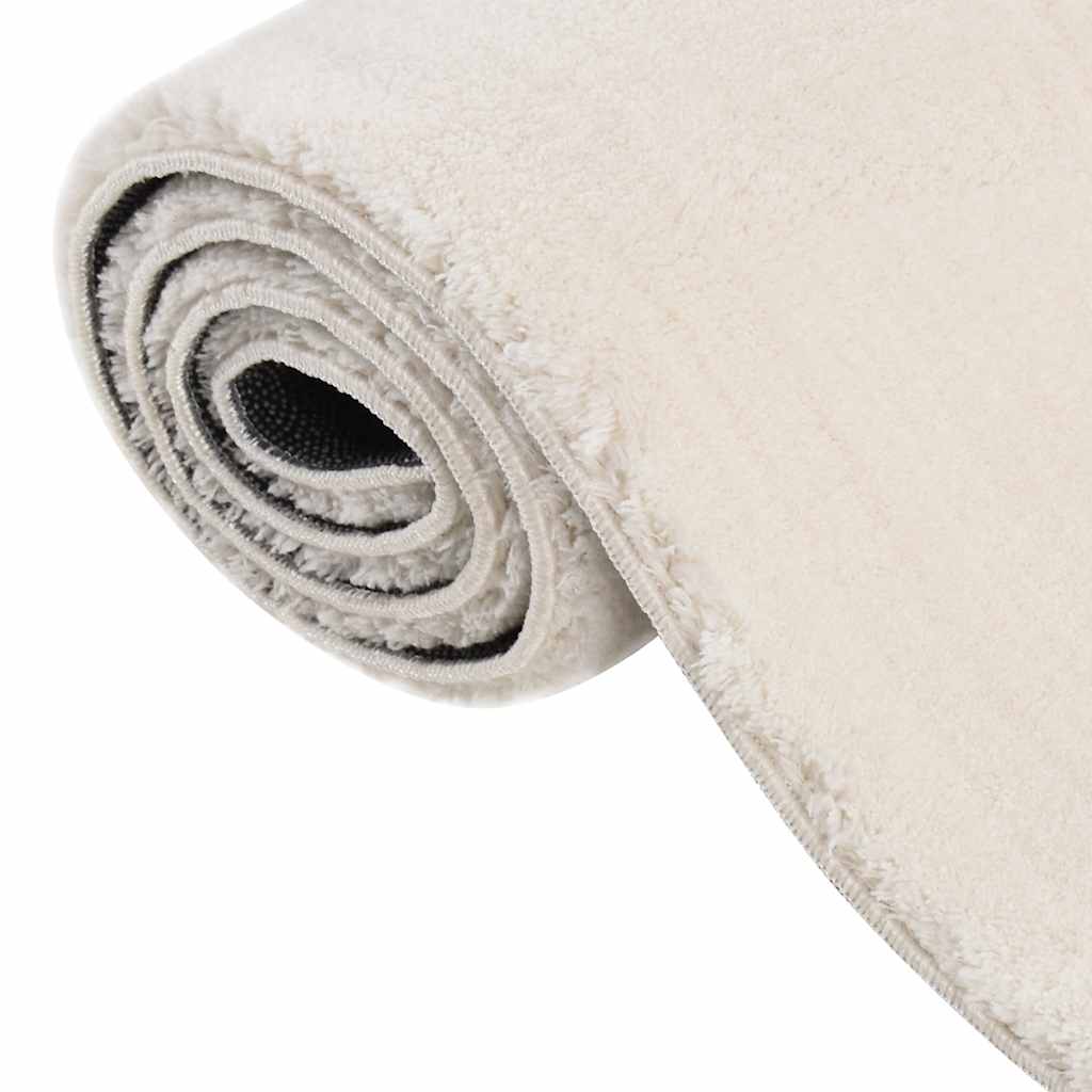 Shaggy Rug Cream White 4'x6' Polyester