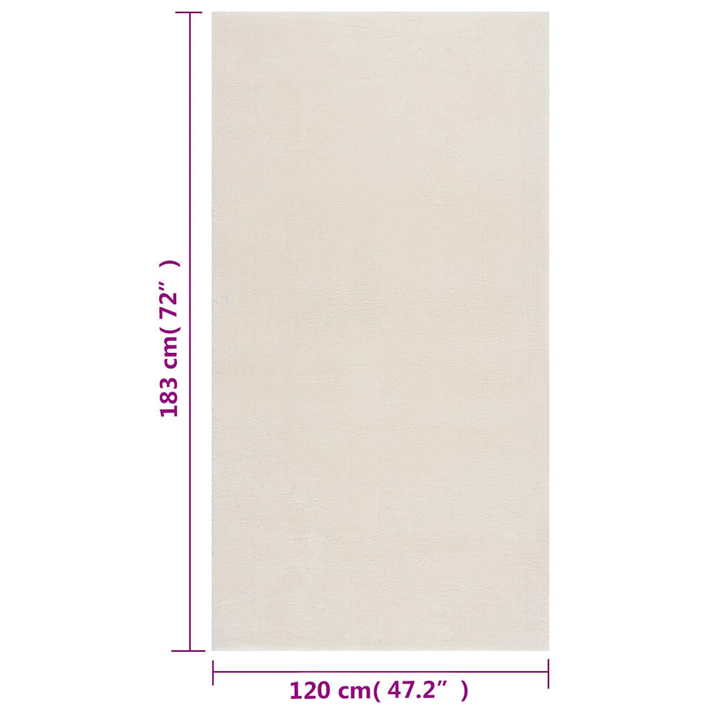Shaggy Rug Cream White 4'x6' Polyester