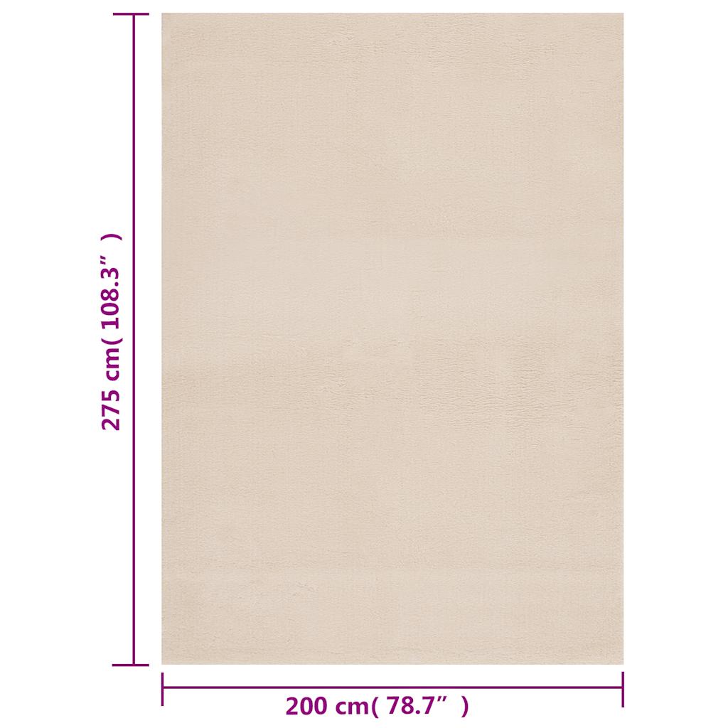 Shaggy Rug Beige 7'x9' Polyester