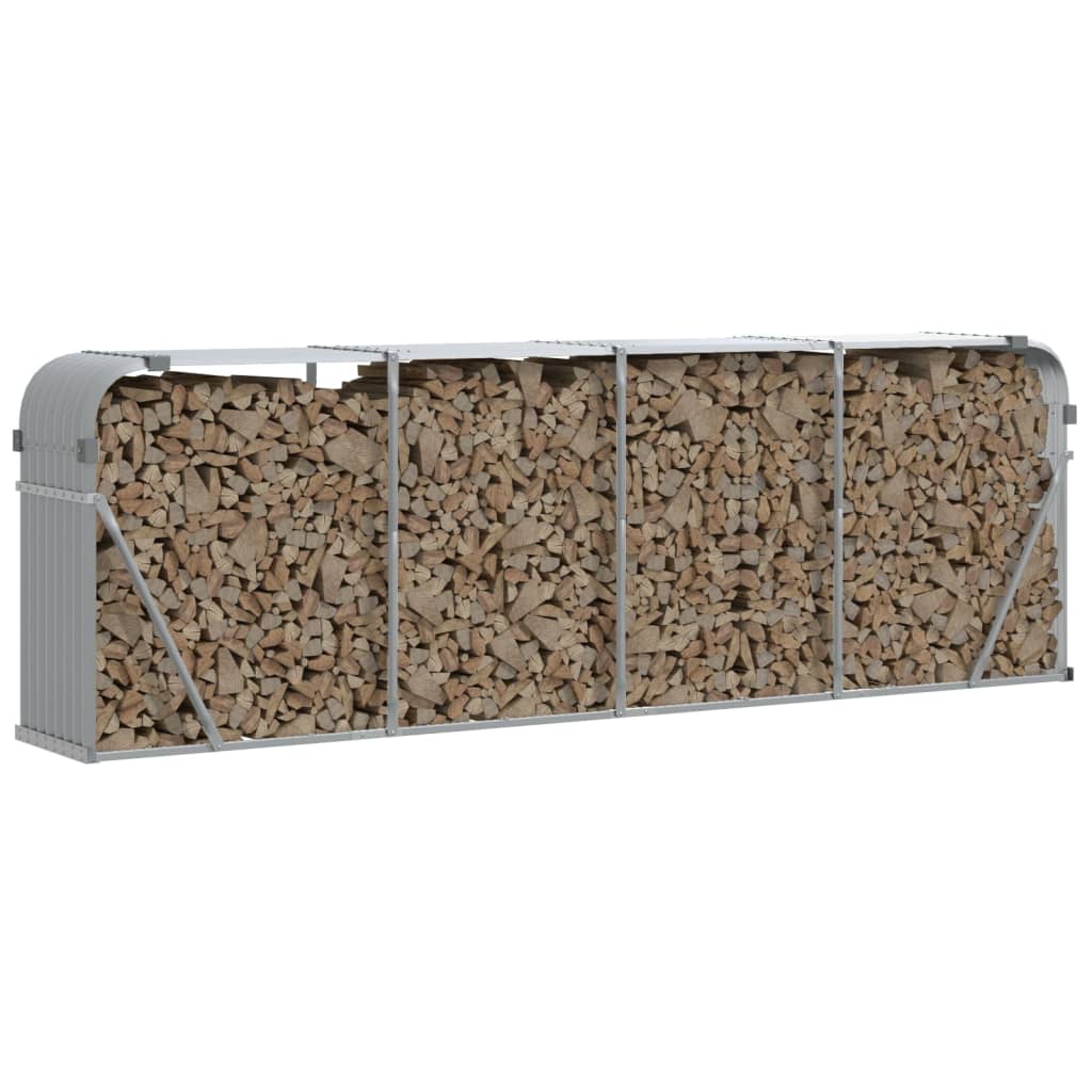 Log Holder Light Gray 118.1x17.7x39.4 Galvanized Steel