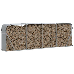 Log Holder Light Gray 118.1x17.7x39.4 Galvanized Steel