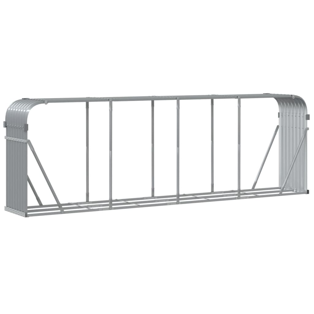Log Holder Light Gray 118.1x17.7x39.4 Galvanized Steel