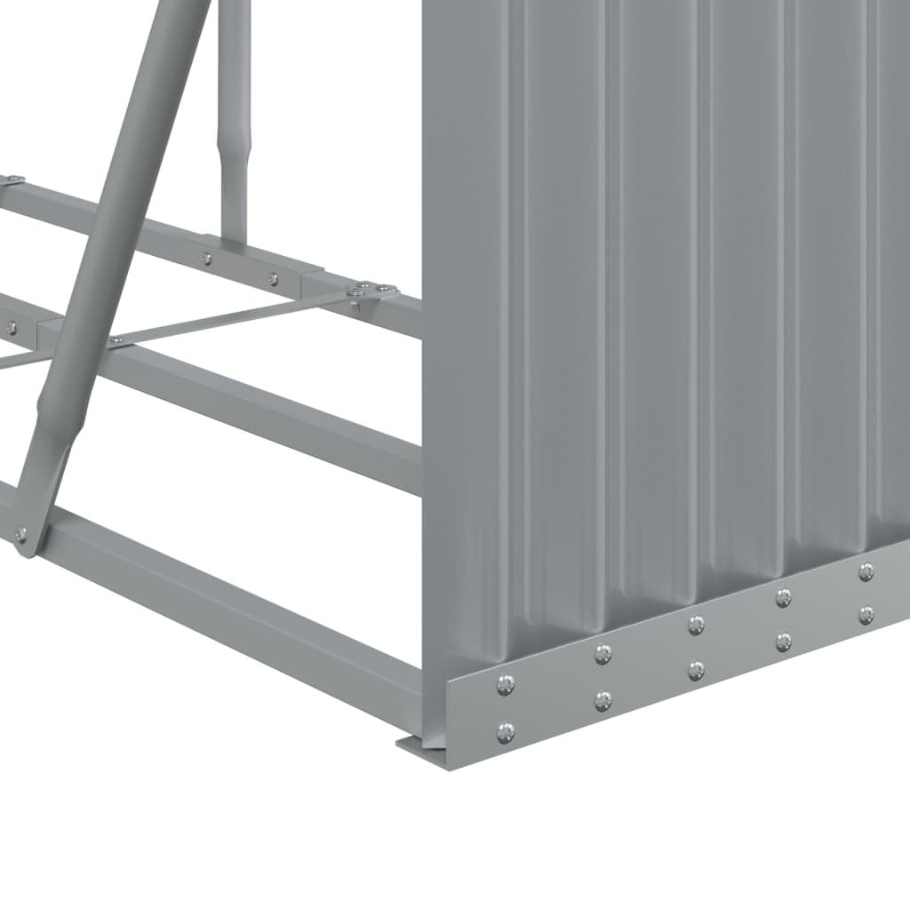 Log Holder Light Gray 118.1x17.7x39.4 Galvanized Steel