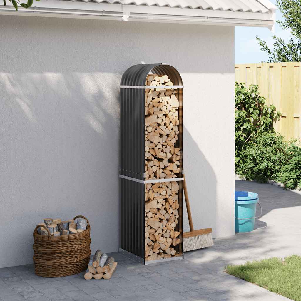 Log Holder Anthracite 15.7x17.7x66.9 Galvanised Steel