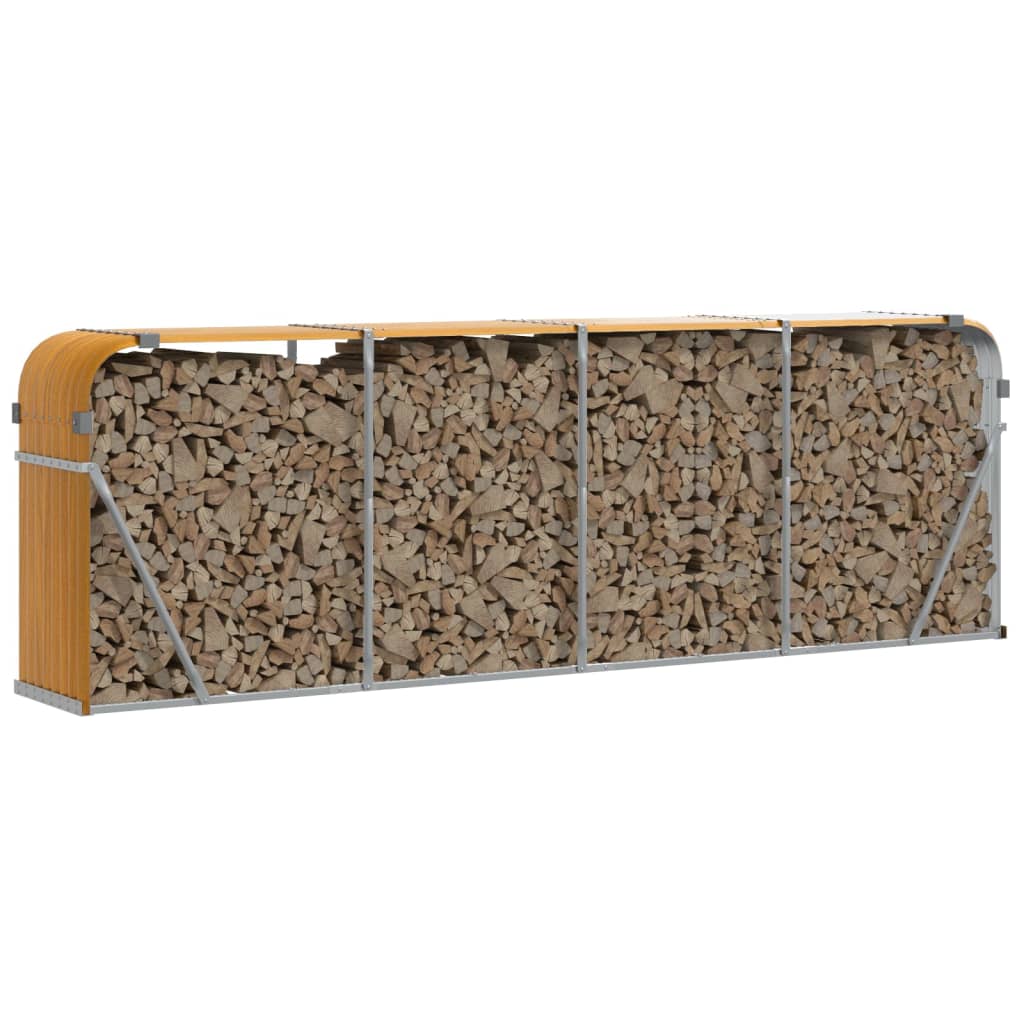 Log Holder Light Brown 118.1x17.7x39.4 Galvanized Steel