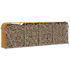 Log Holder Light Brown 118.1x17.7x39.4 Galvanized Steel