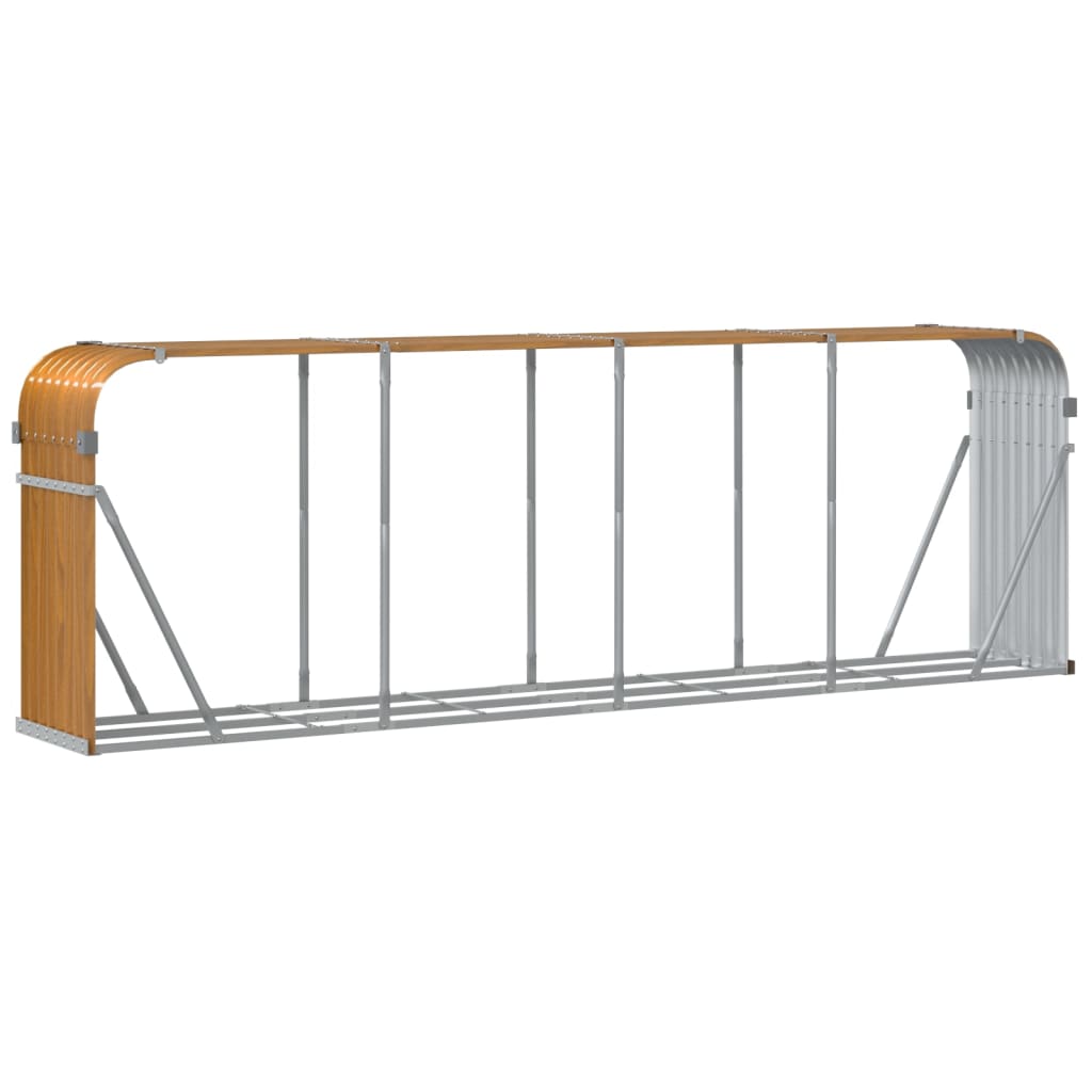 Log Holder Light Brown 118.1x17.7x39.4 Galvanized Steel